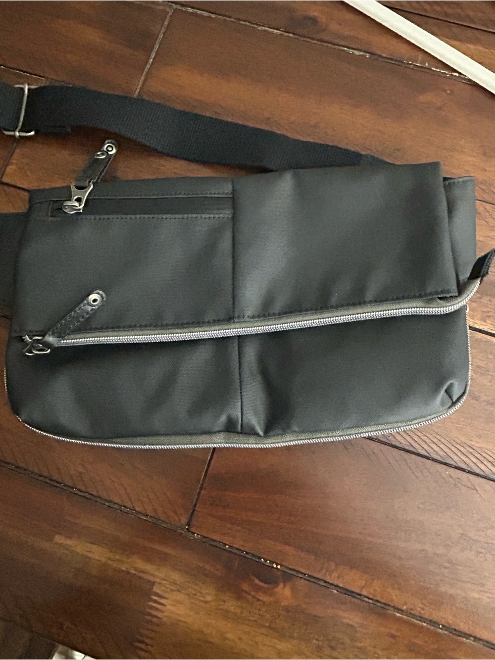 Harvest Label Black Crossbody Sling Bag with Multiple Pockets